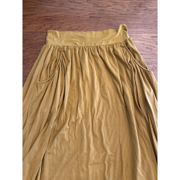 Garnet Hill Women's Favorite Maxi Knit Skirt Sandalwood Pockets Boho Size XL - Picture 3 of 9
